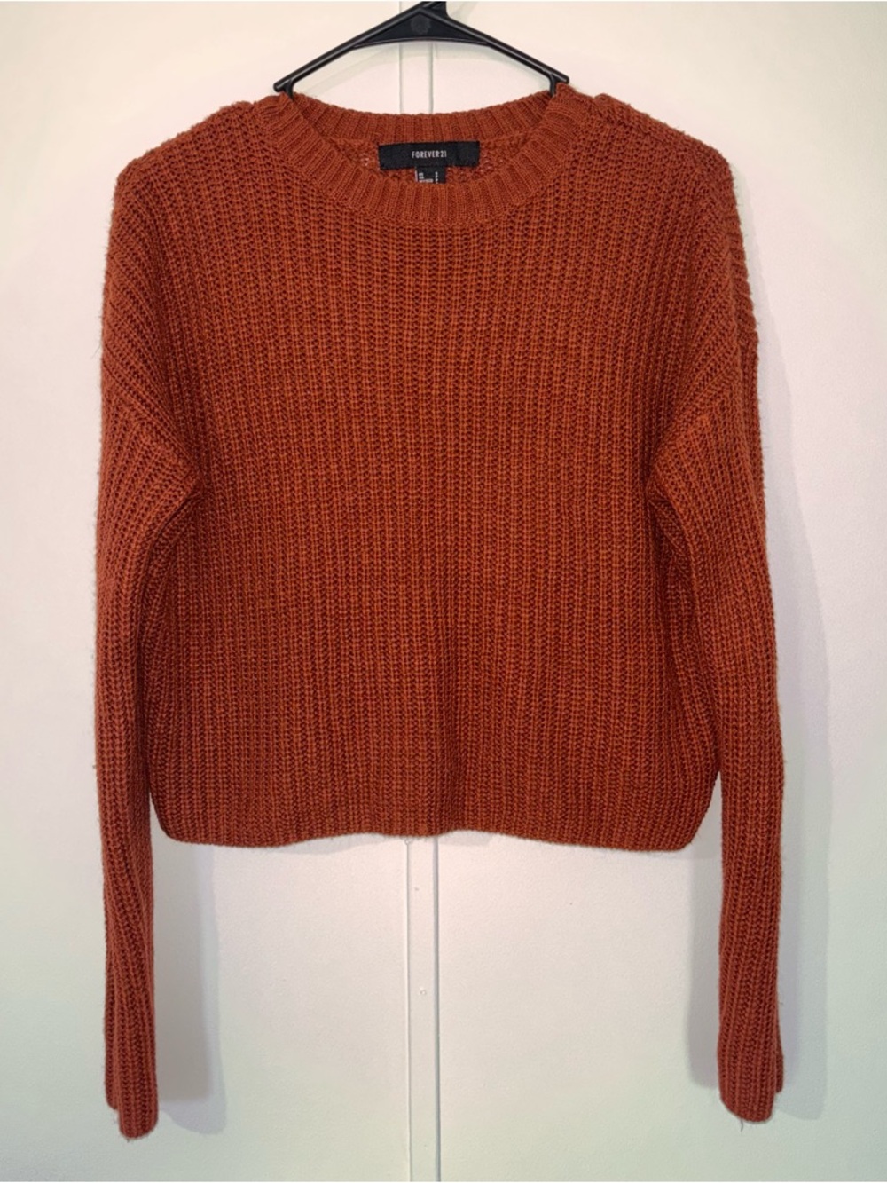 Forever 21 Cropped Crewneck Sweater in Rust - Picture 2 of 5